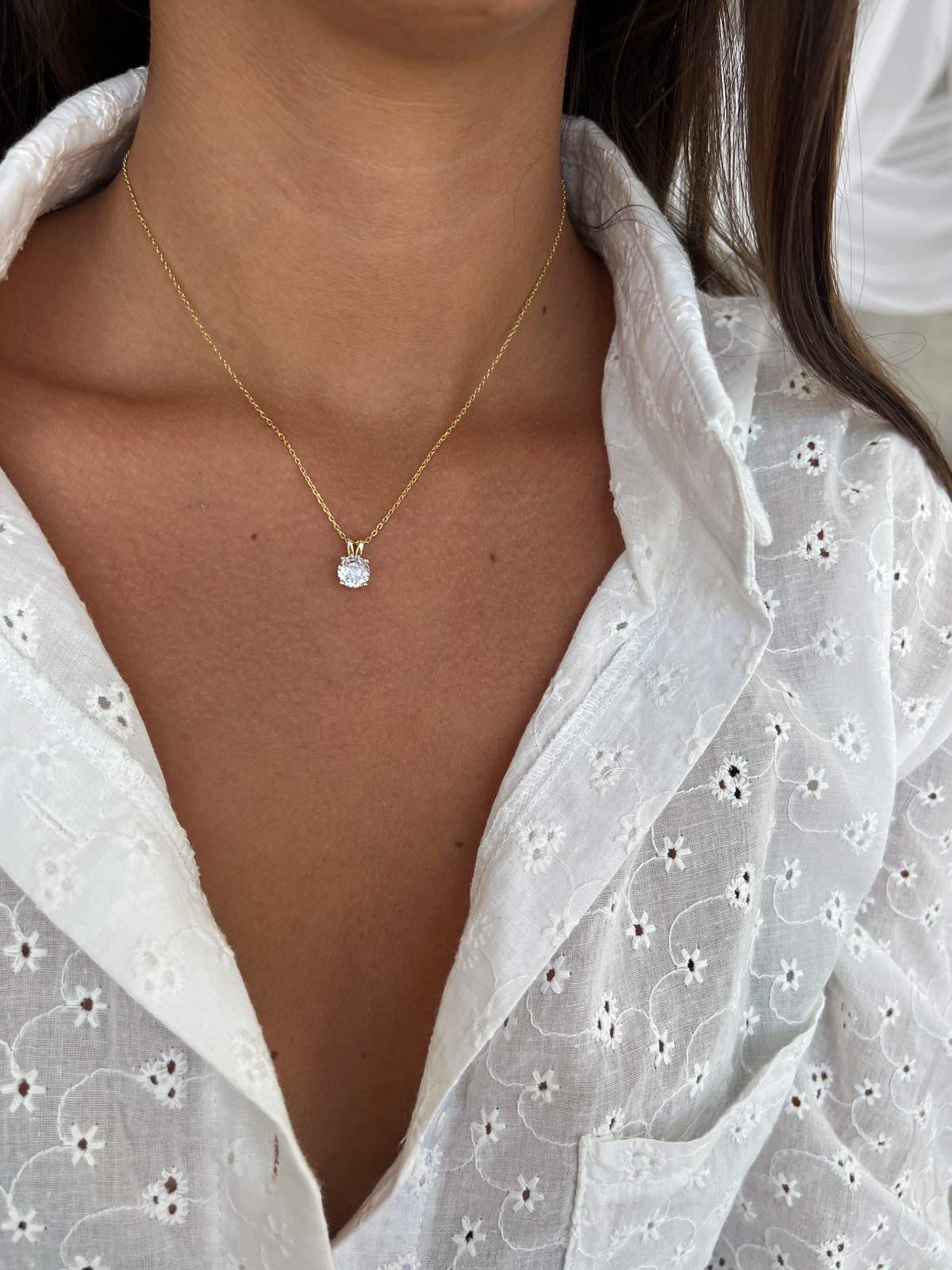 שרשרת קלאסית סוליטר גדול