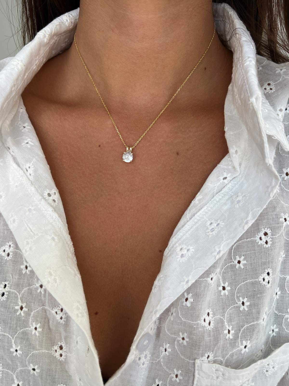 שרשרת קלאסית סוליטר גדול