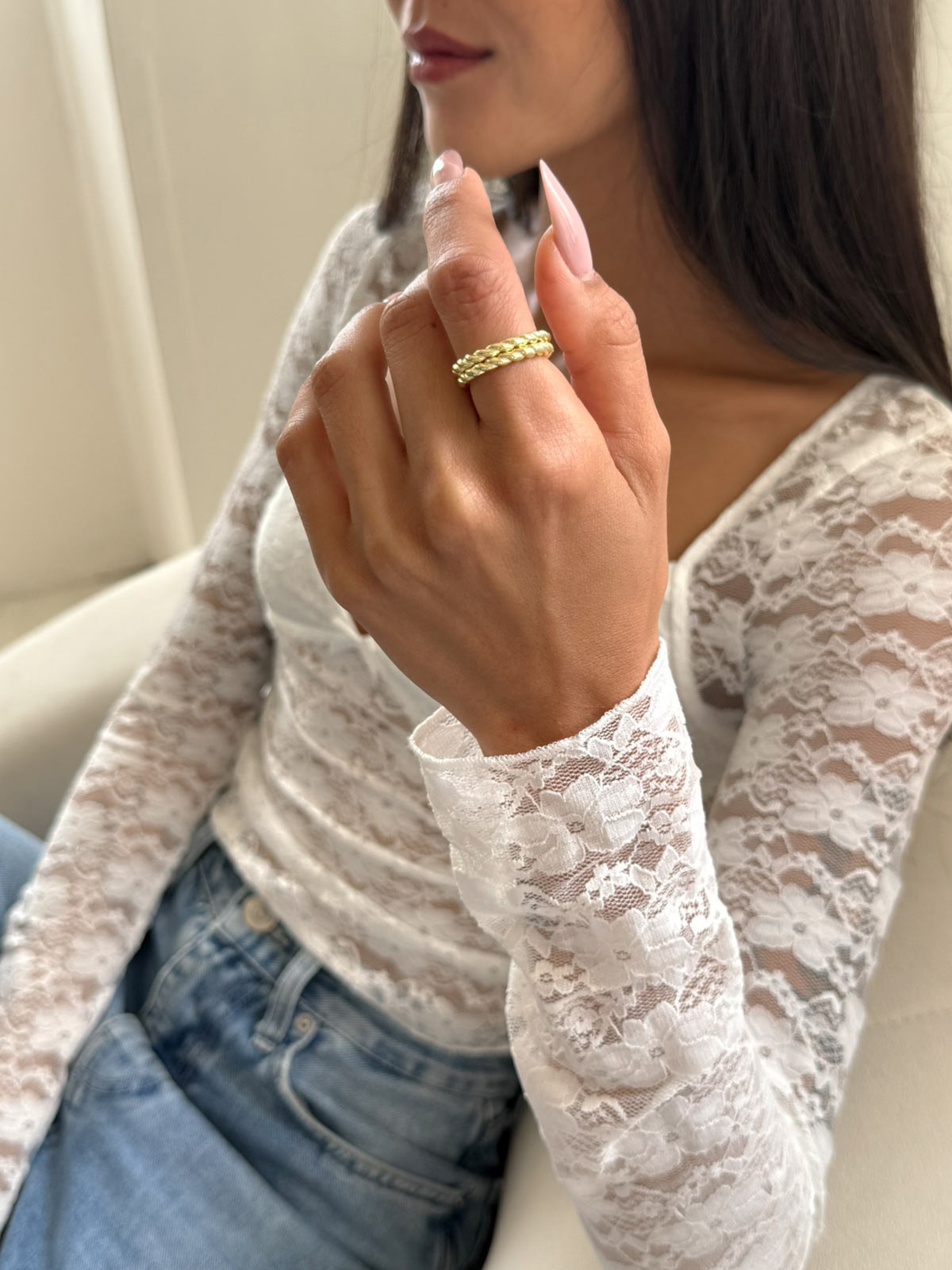 טבעת דקה חבל קלוע