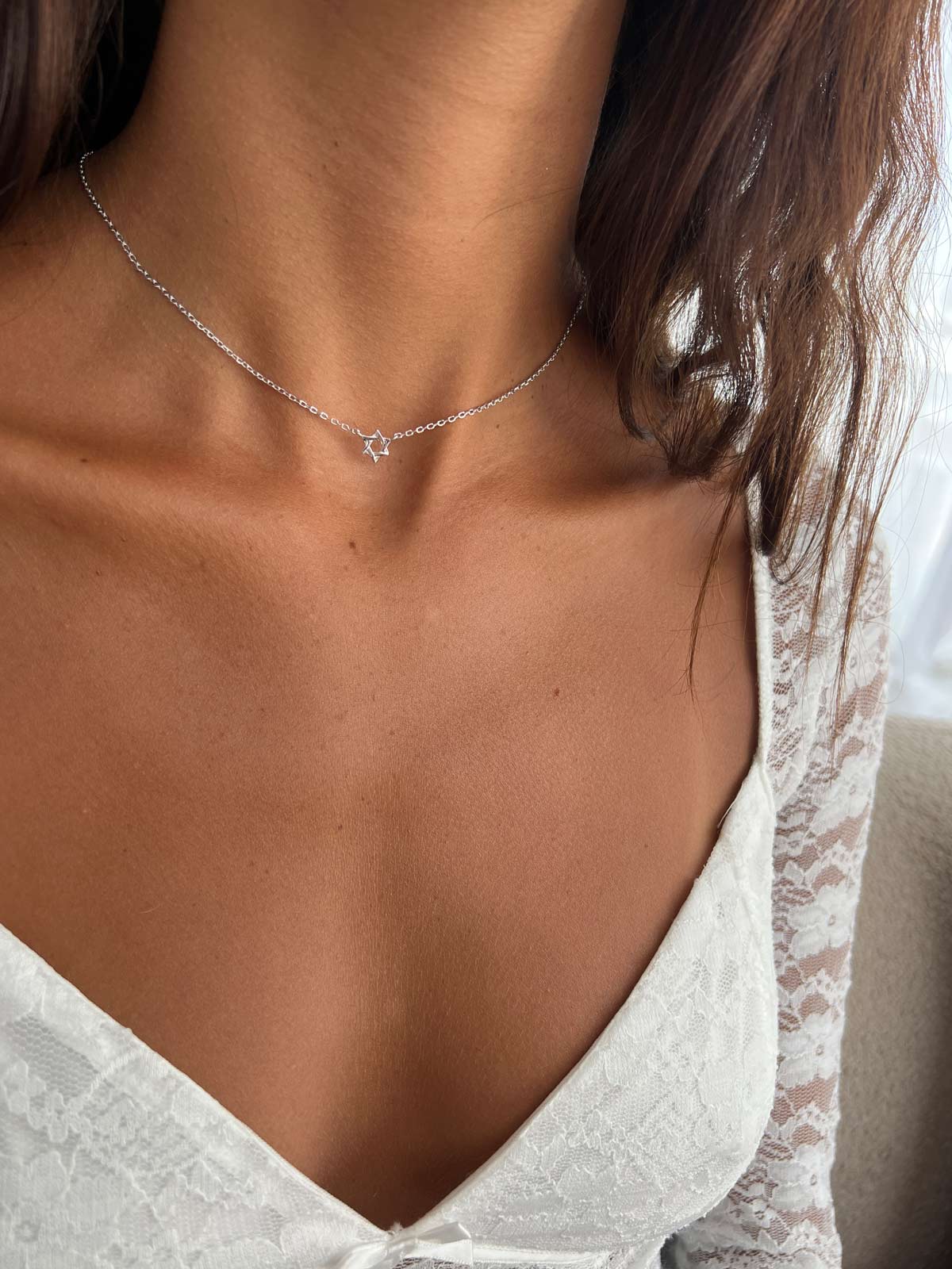 שרשרת מגן דוד חלק