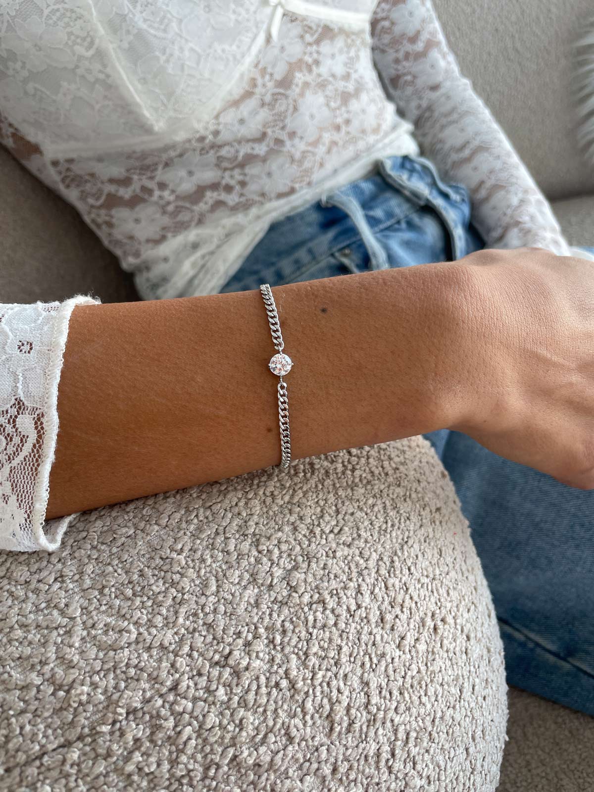 צמיד חוליות סוליטר גדול