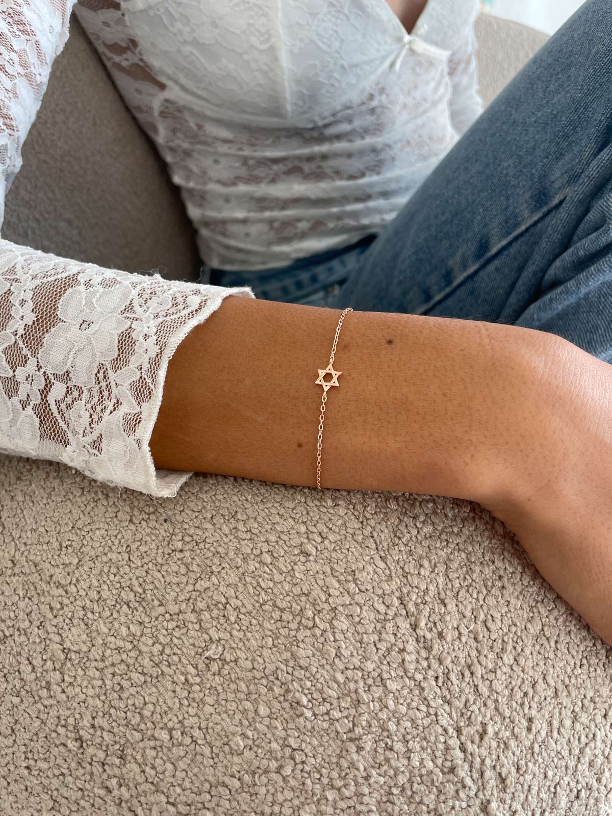 צמיד עדין מגן דוד חלק