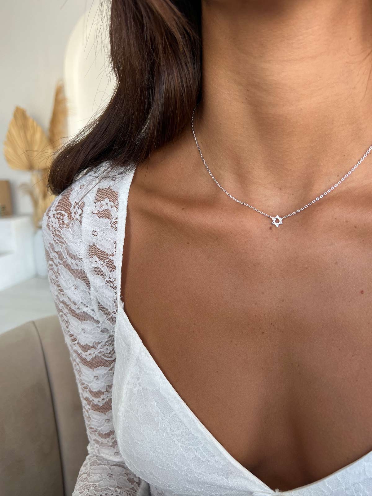 שרשרת מגן דוד חלק