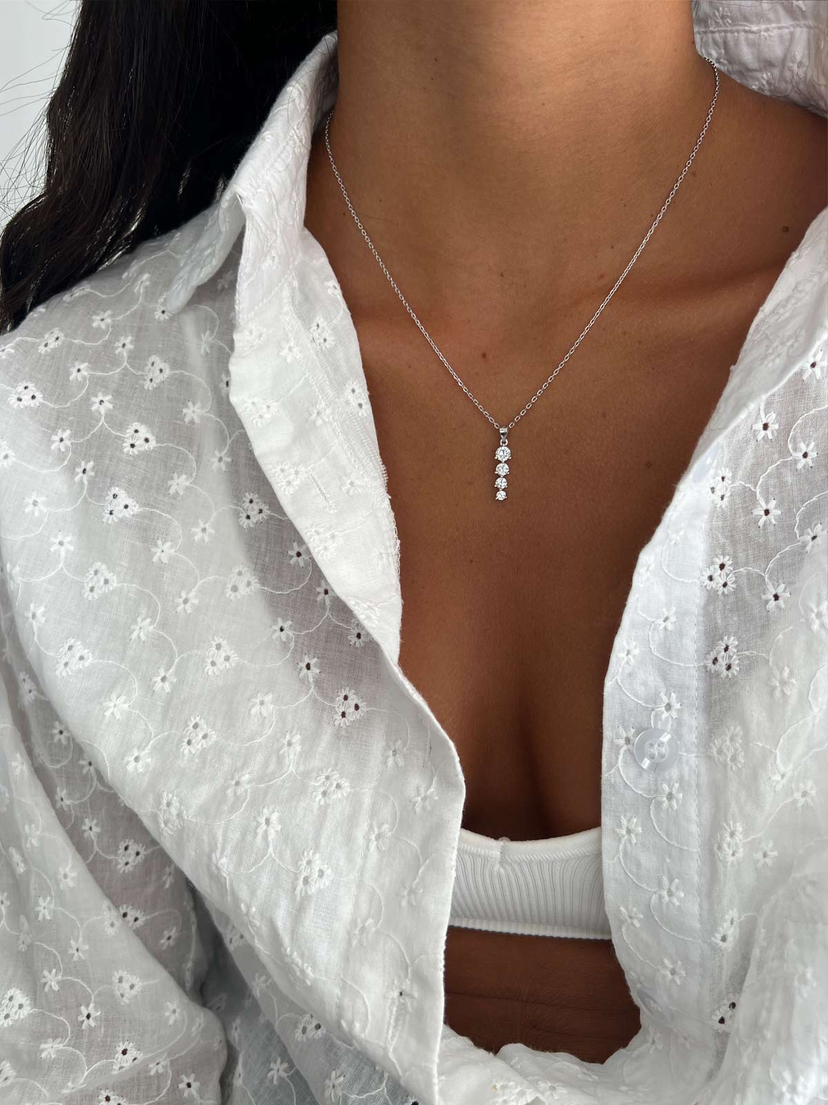 שרשרת תליון ארבעה סוליטרים