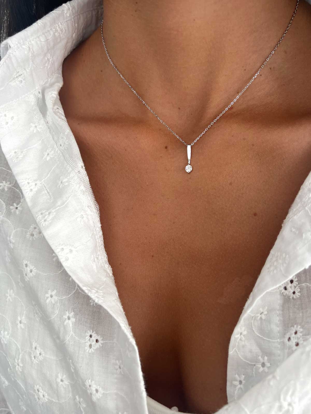 שרשרת סוליטר עגול נופל