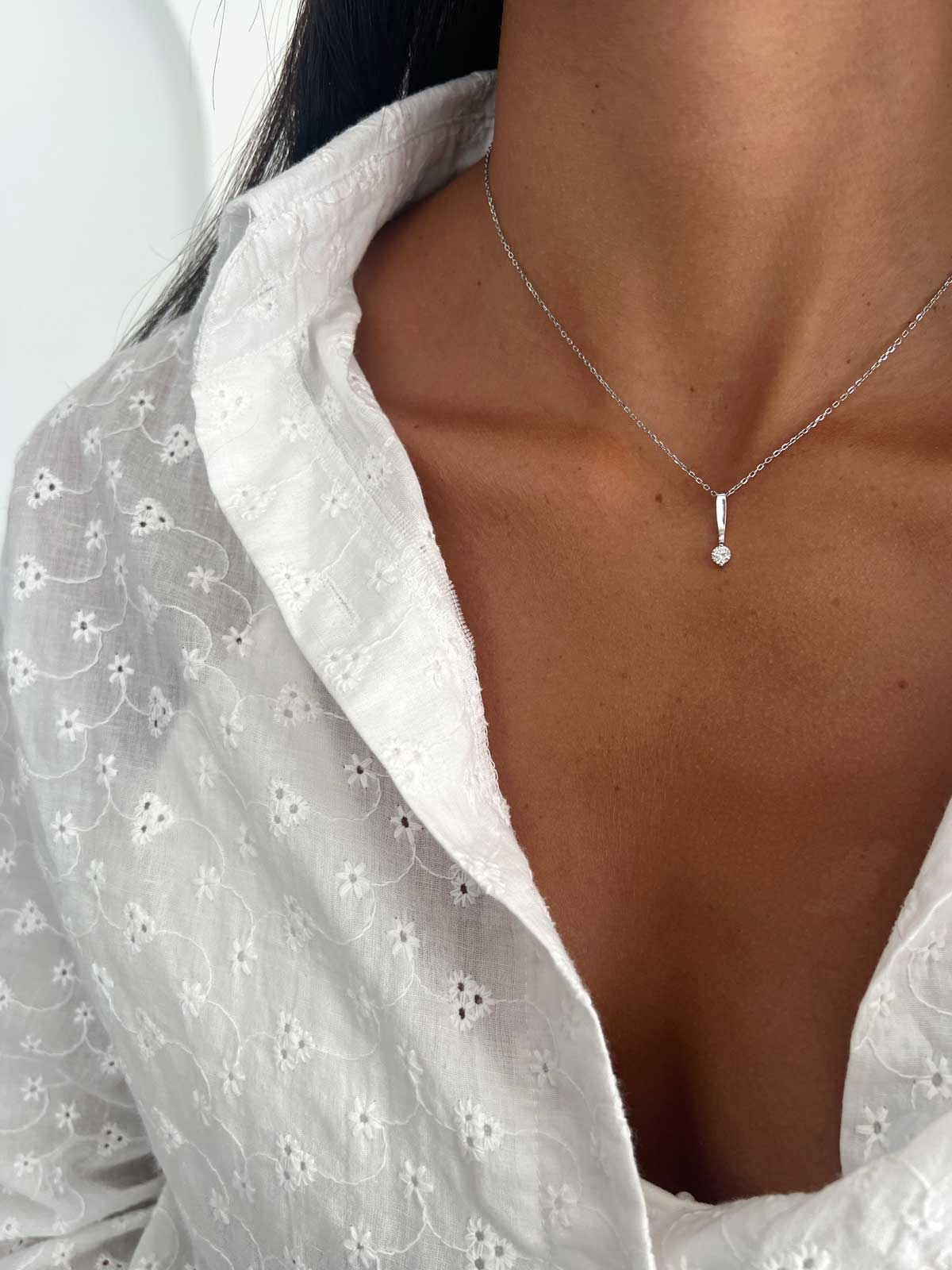 שרשרת סוליטר עגול נופל