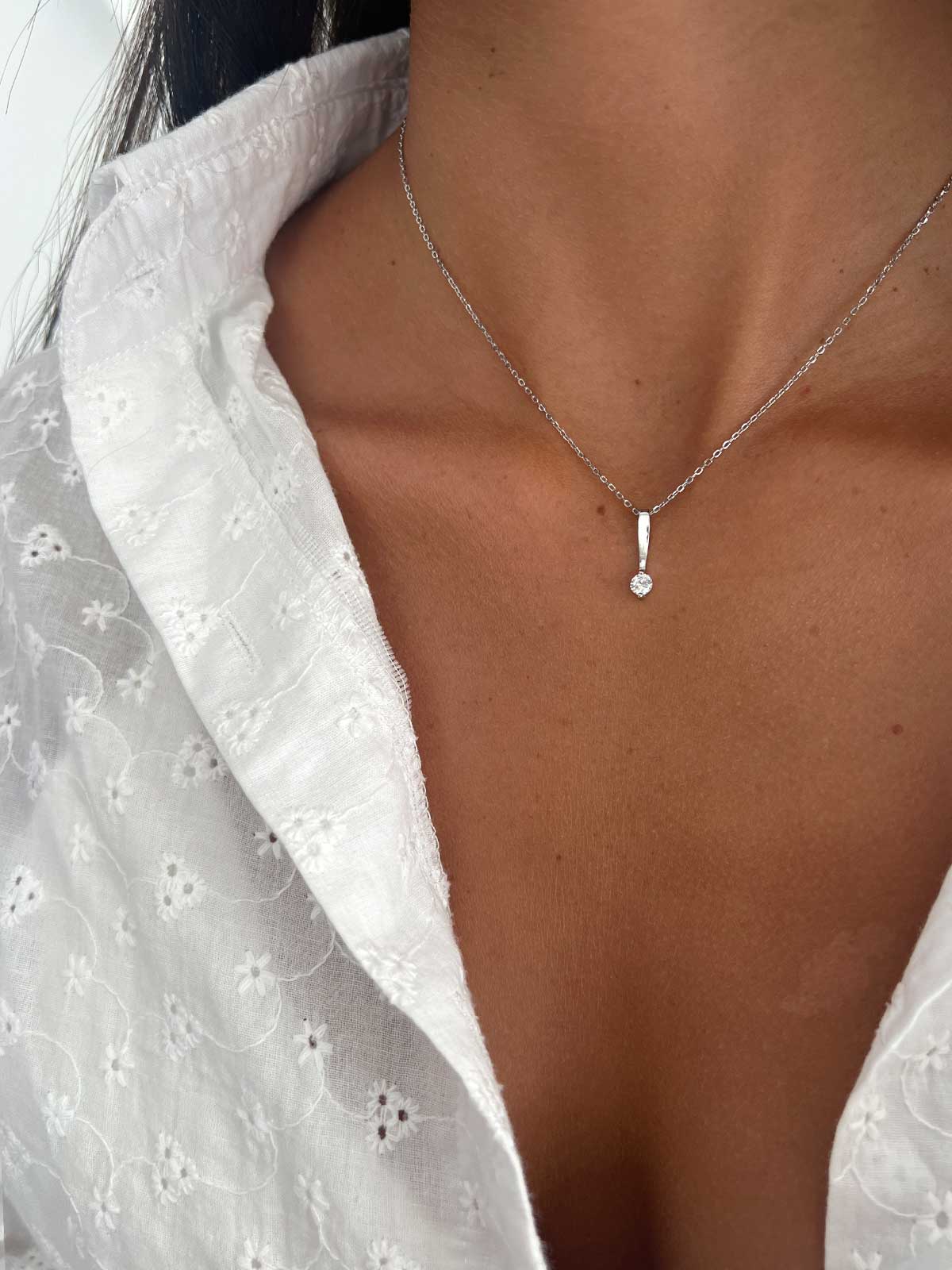 שרשרת סוליטר עגול נופל