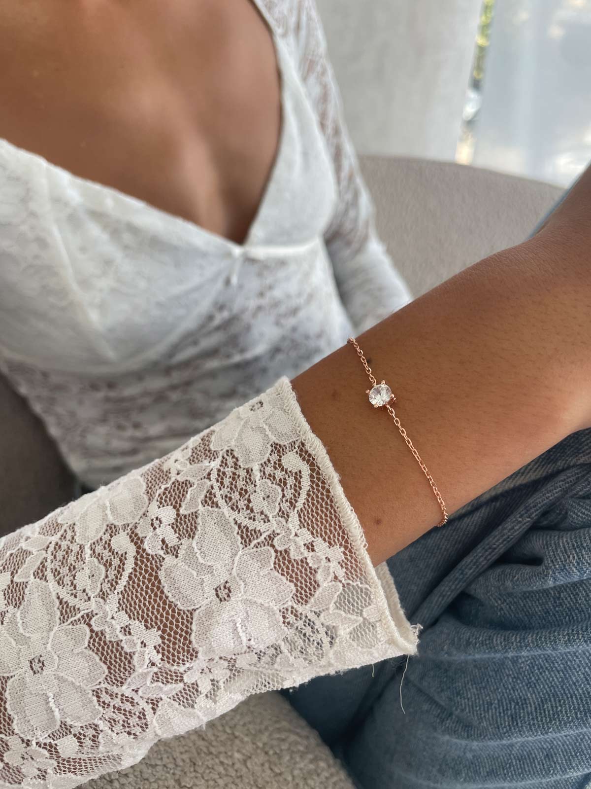 צמיד עדין סוליטר