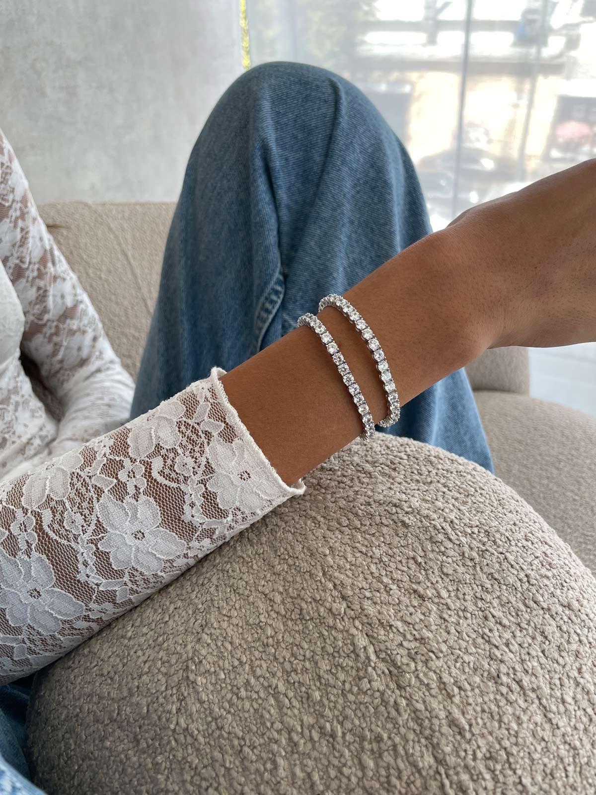 צמיד טניס קלאסי עבה