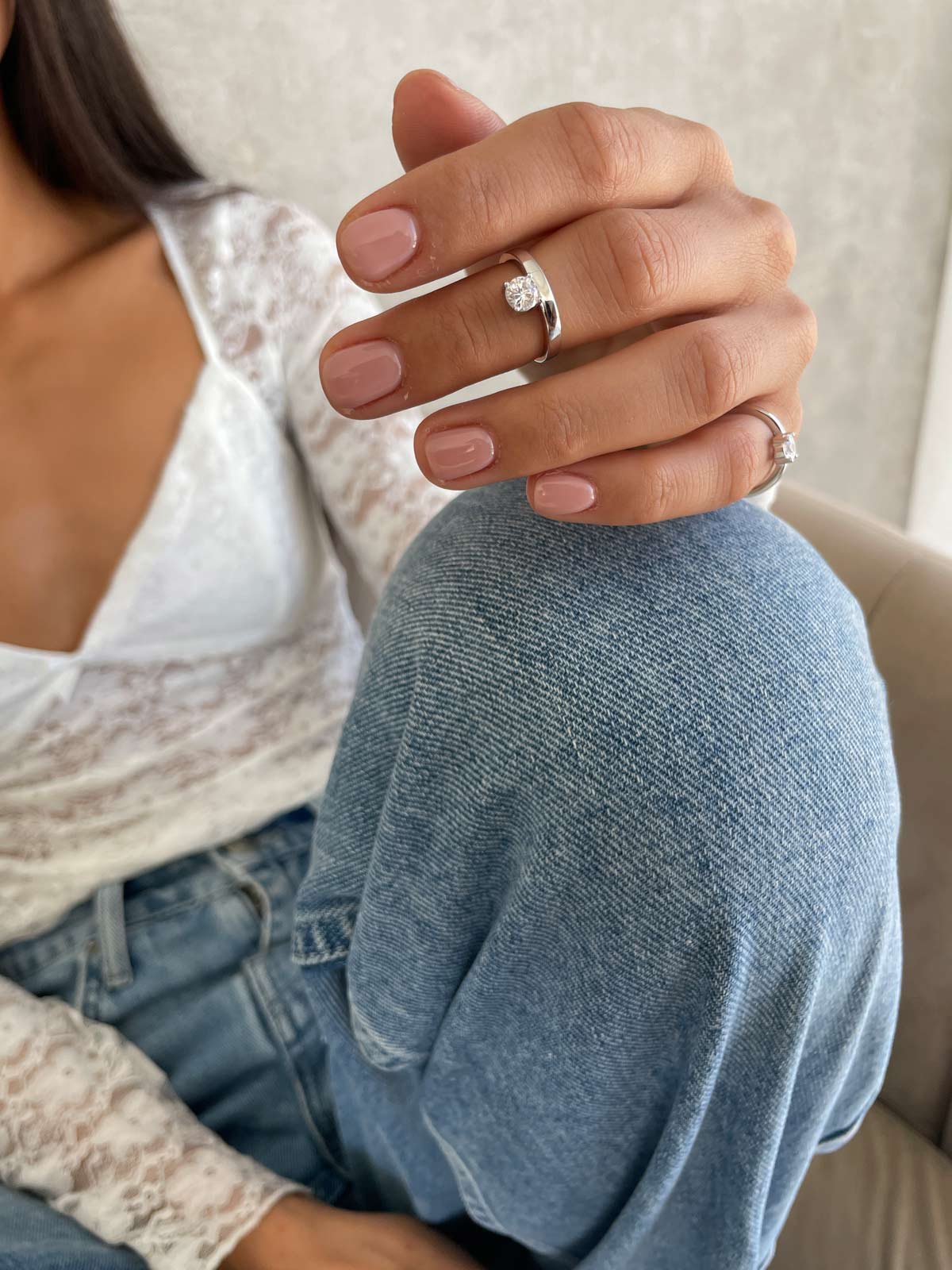 טבעת אמצע / טבעת זרת סוליטר