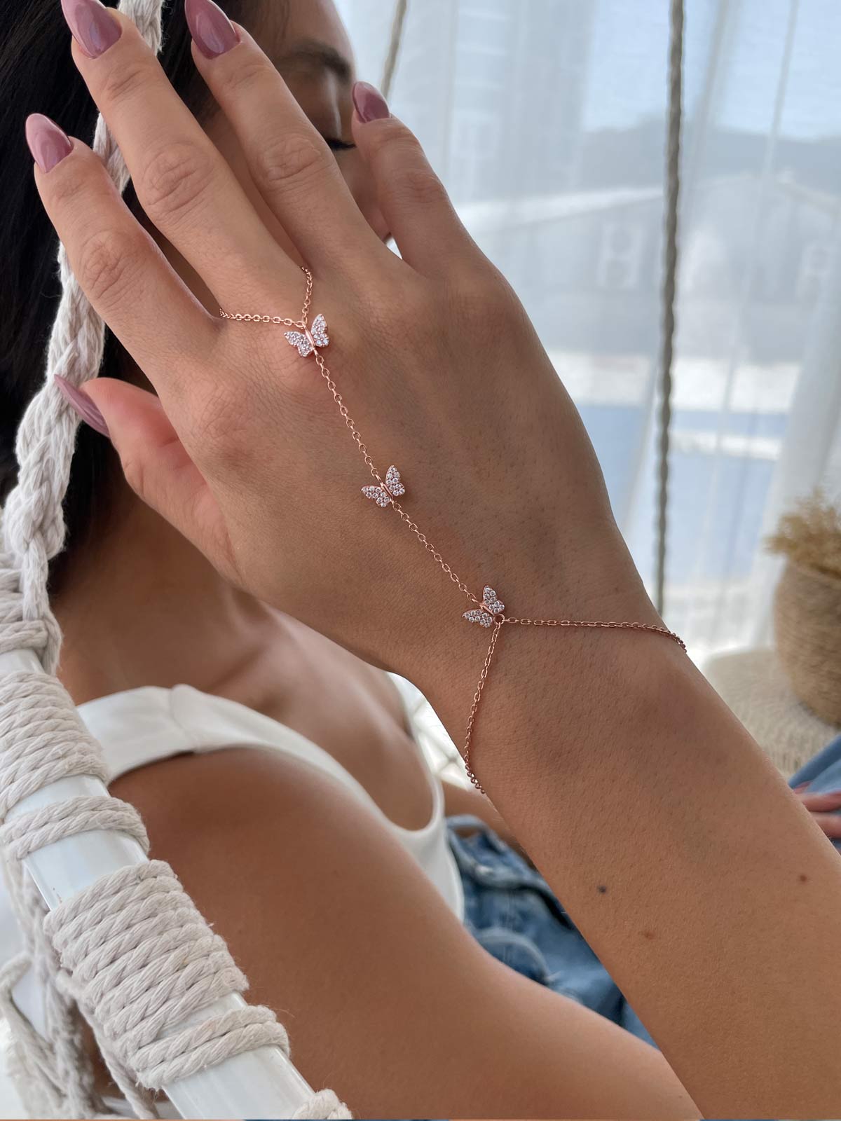 צמיד טבעת פרפרים