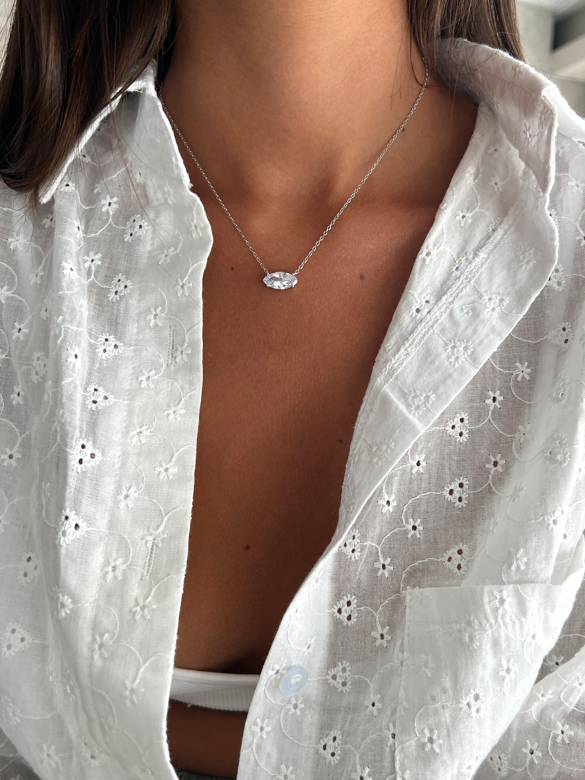 שרשרת צמודה מרקיזה גדולה