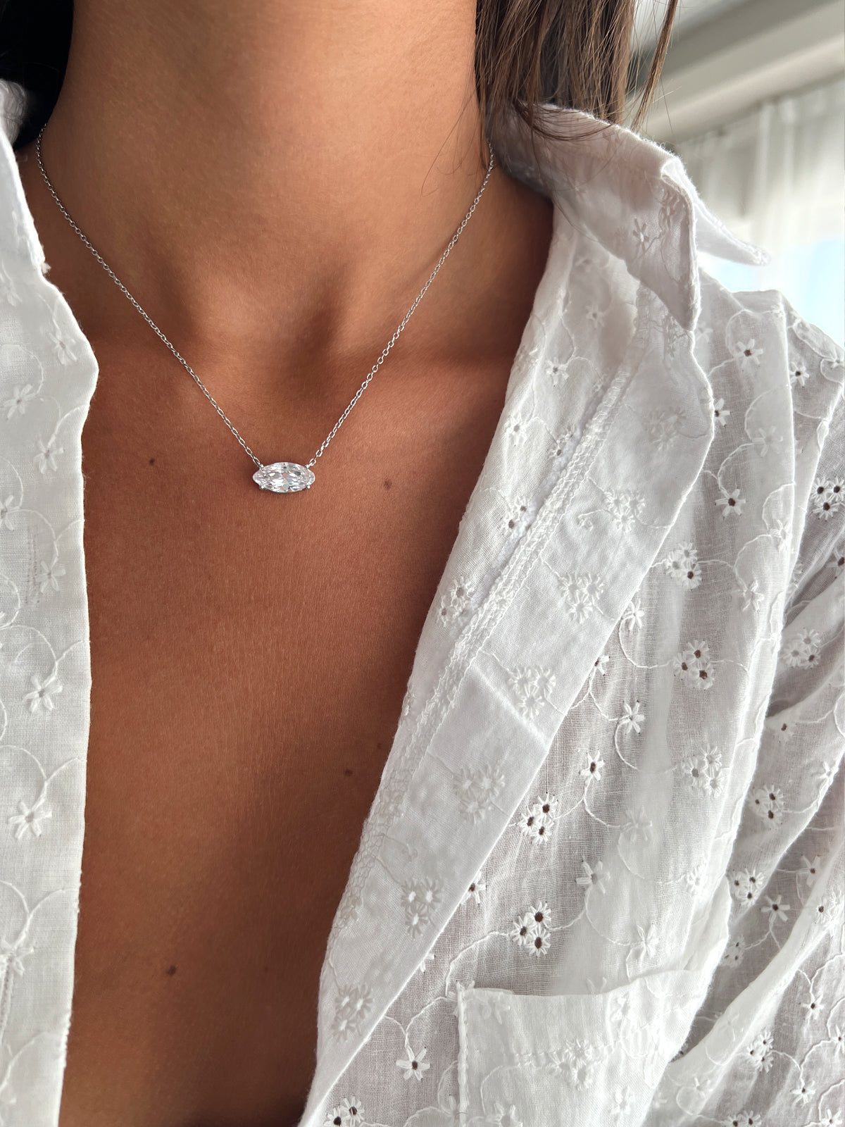 שרשרת צמודה מרקיזה גדולה