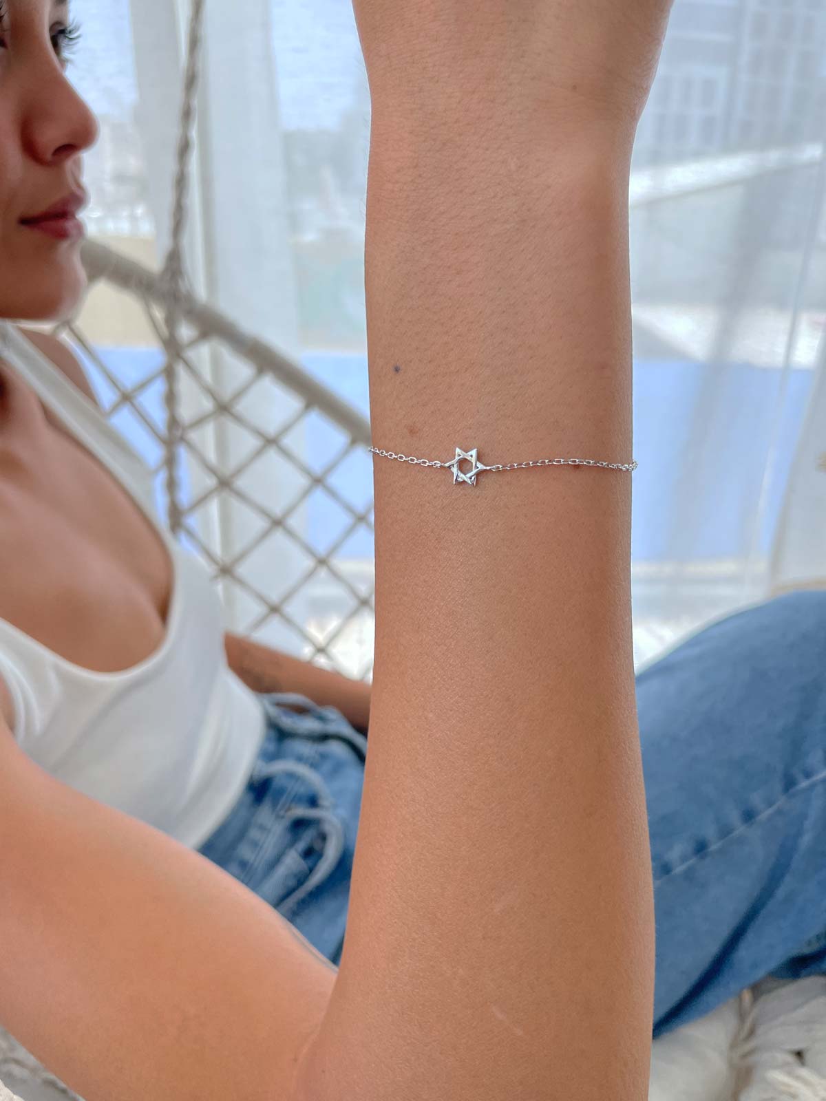 צמיד עדין מגן דוד חלק