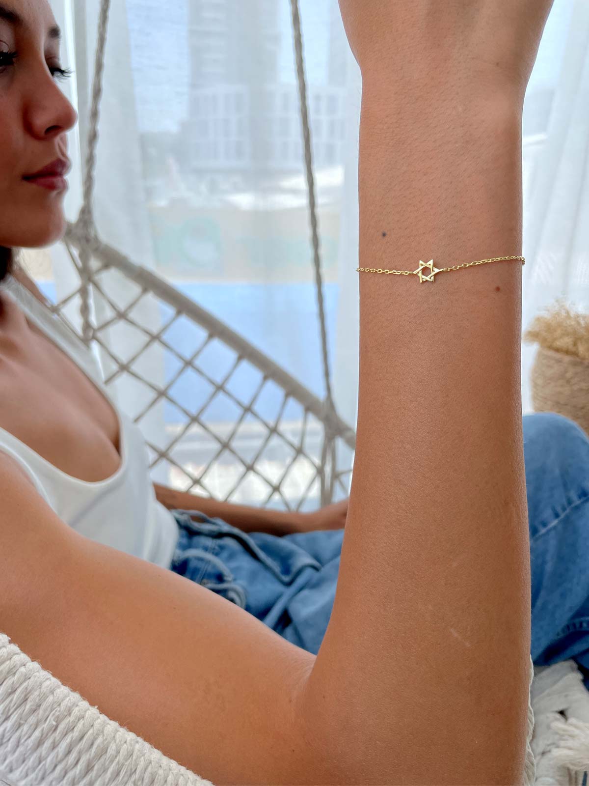 צמיד עדין מגן דוד חלק