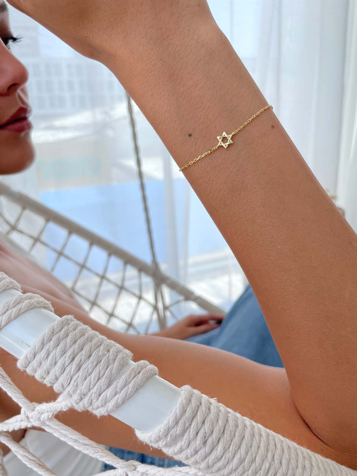 צמיד עדין מגן דוד חלק