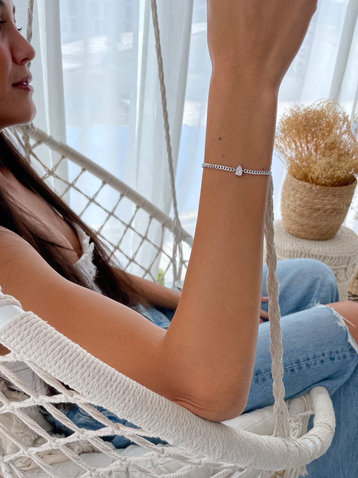 צמיד חוליות וסוליטר טיפה