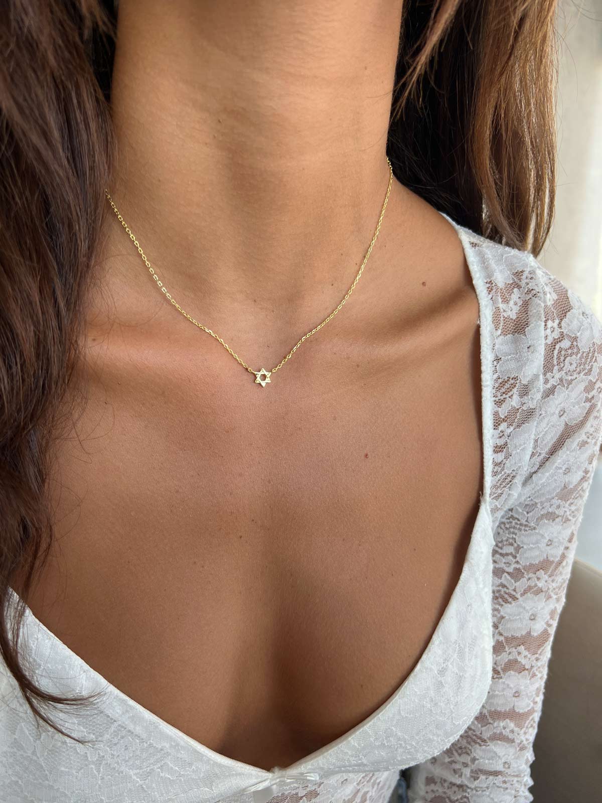 שרשרת מגן דוד חלק