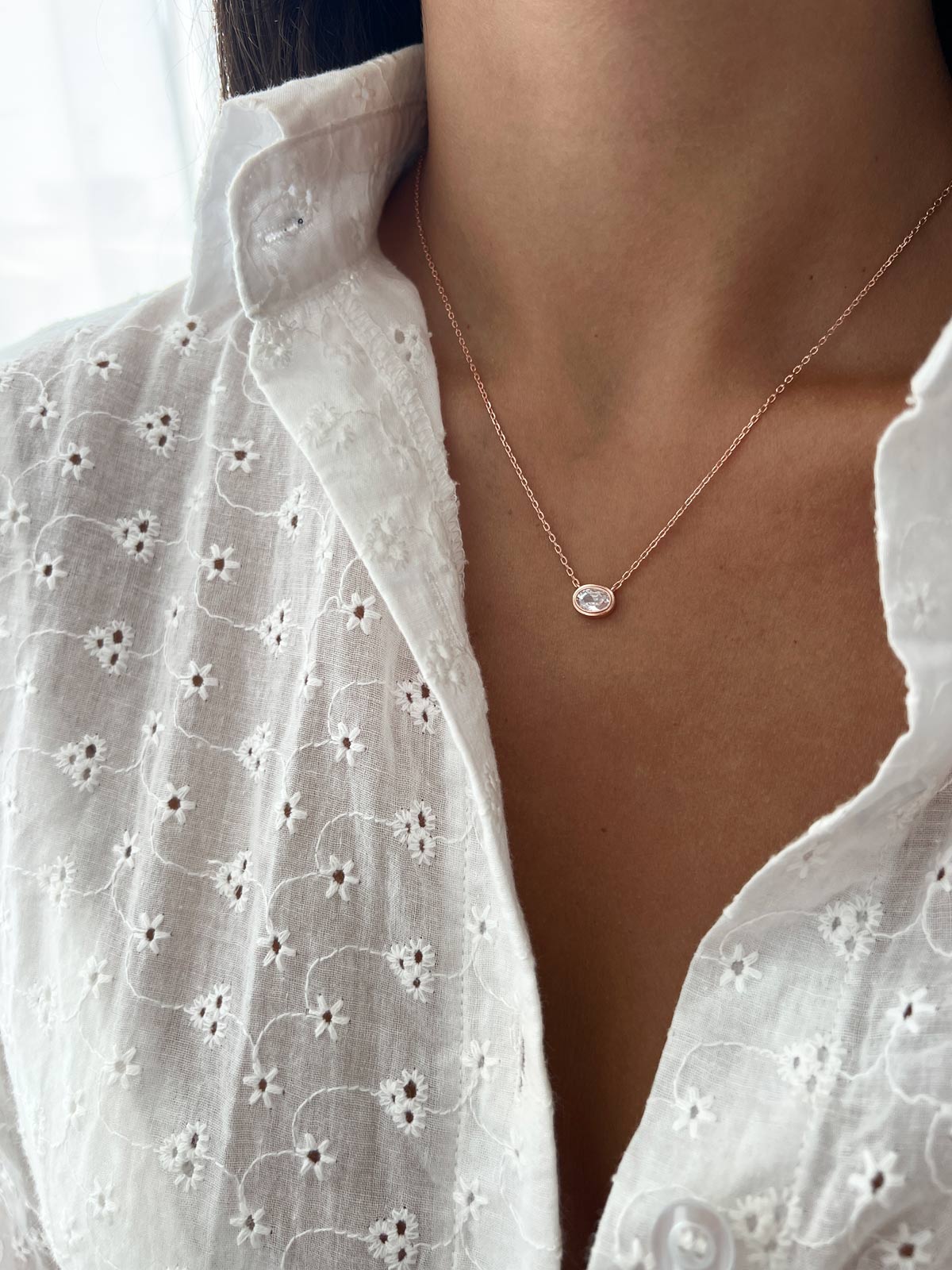 שרשרת סוליטר אליפסה שוכב