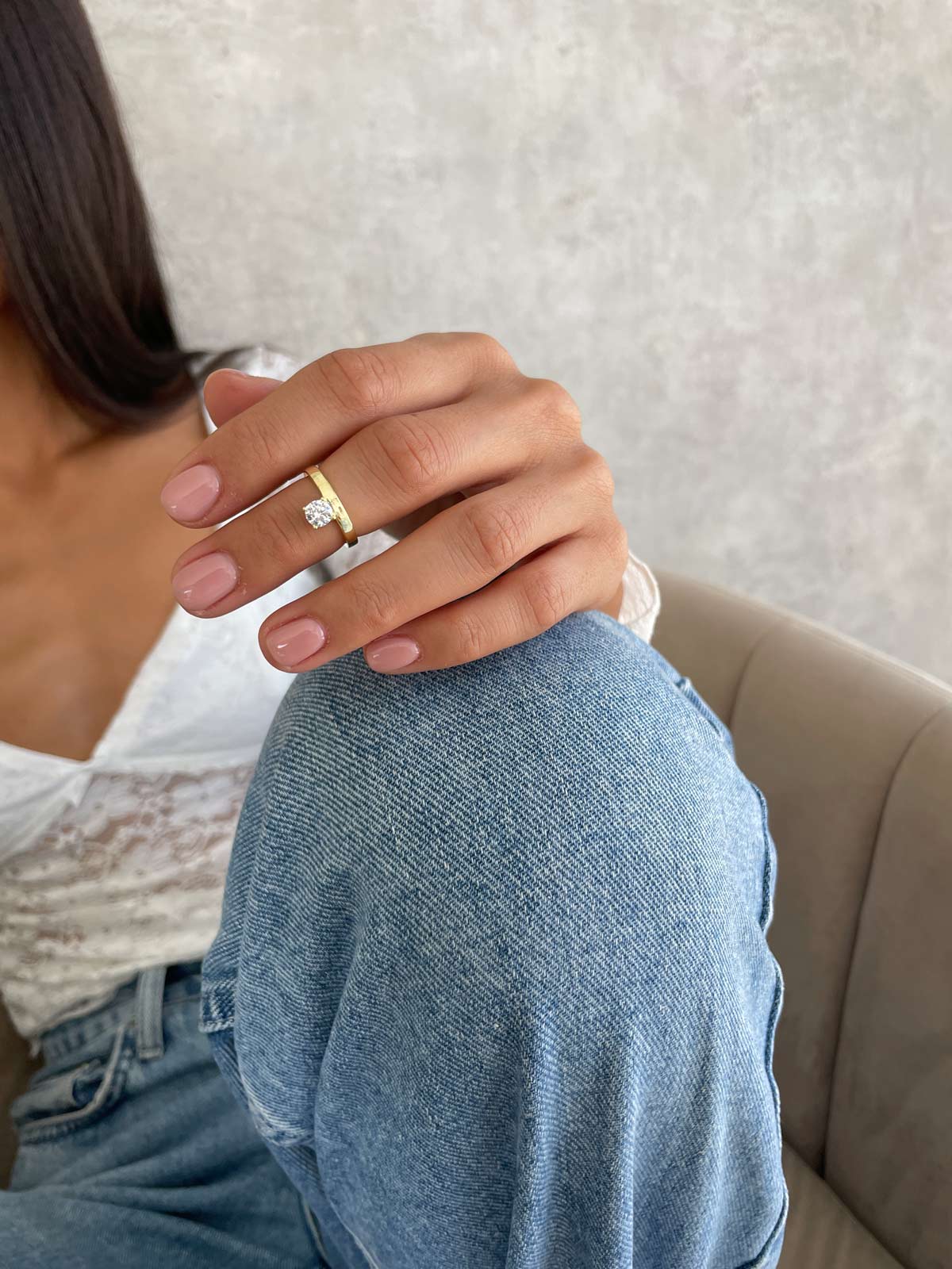 טבעת אמצע / טבעת זרת סוליטר