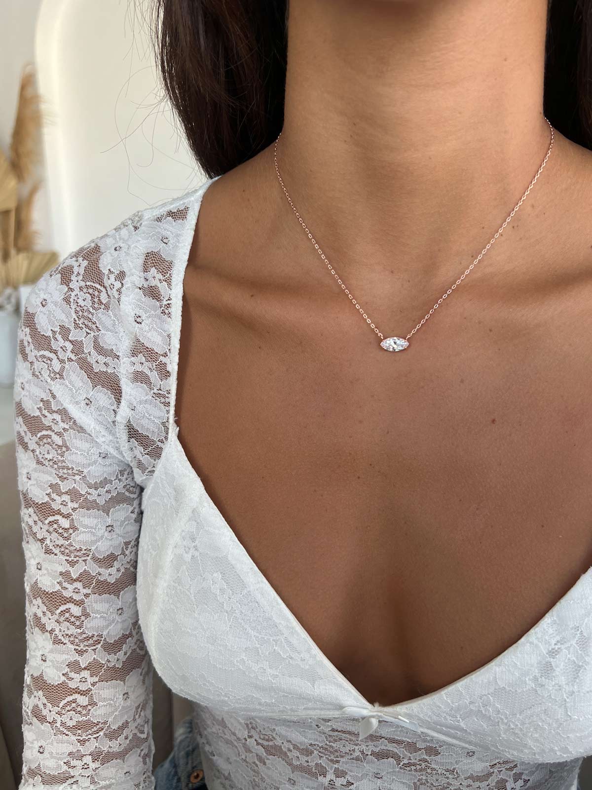 שרשרת צמודה מרקיזה גדולה