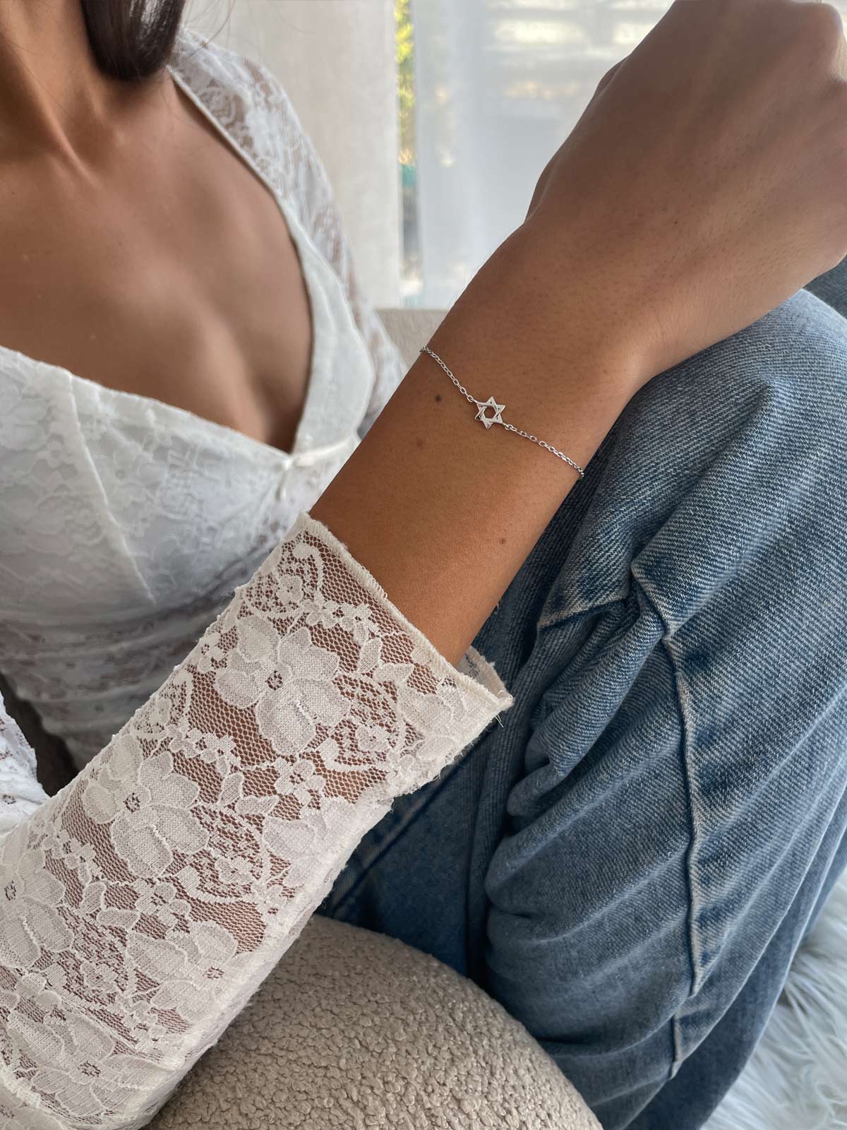 צמיד עדין מגן דוד חלק