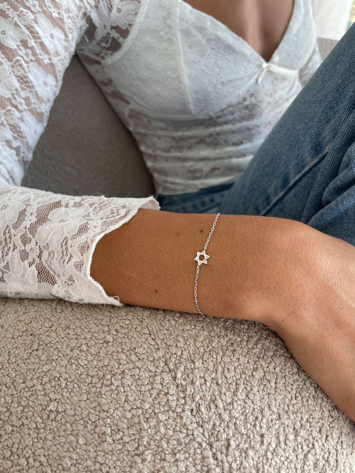 צמיד עדין מגן דוד חלק