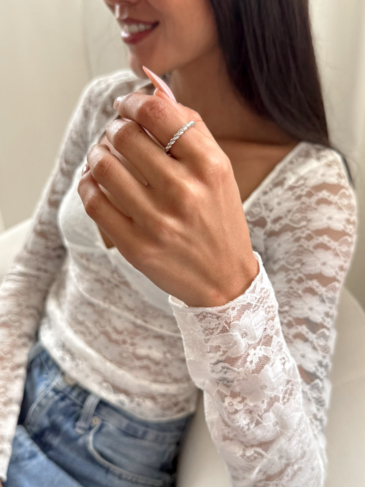 טבעת דקה חבל קלוע