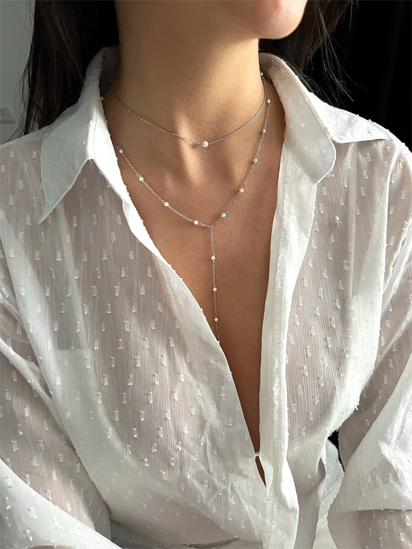 שרשרת צמודה פנינה קטנה