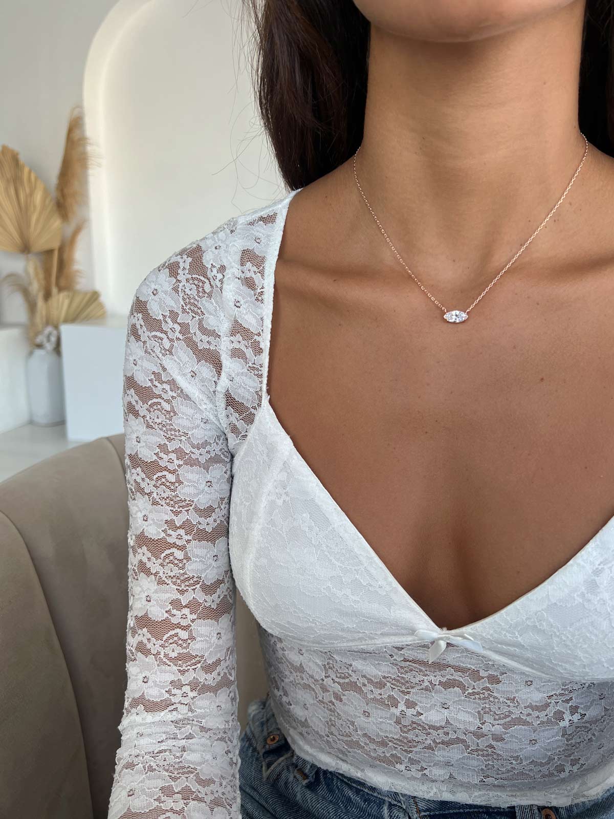 שרשרת צמודה מרקיזה גדולה