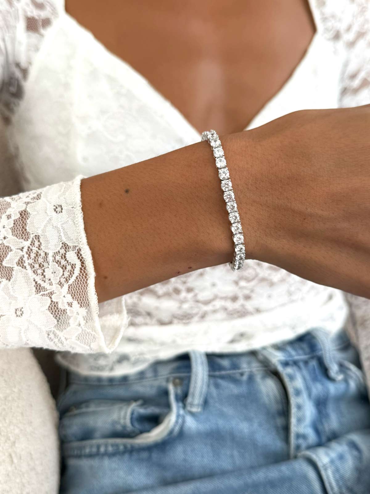 צמיד טניס קלאסי עבה