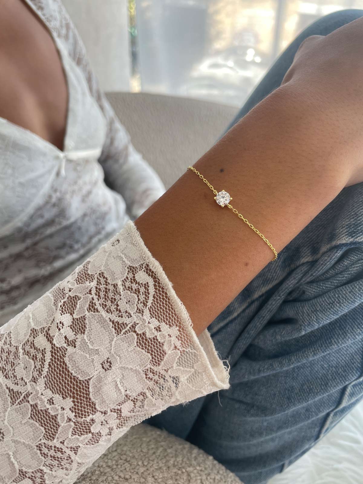 צמיד עדין סוליטר