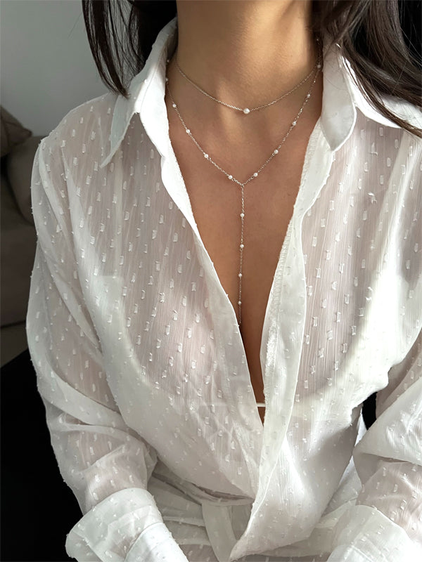 שרשרת צמודה פנינה קטנה