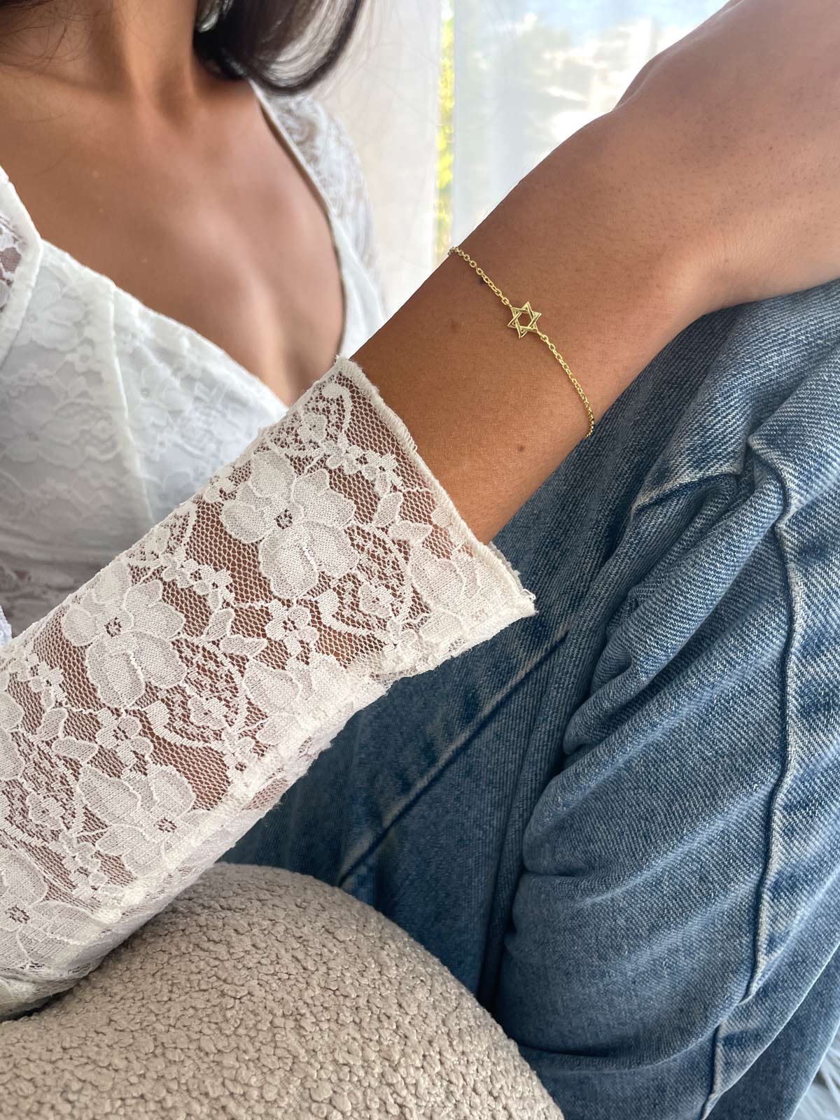 צמיד עדין מגן דוד חלק