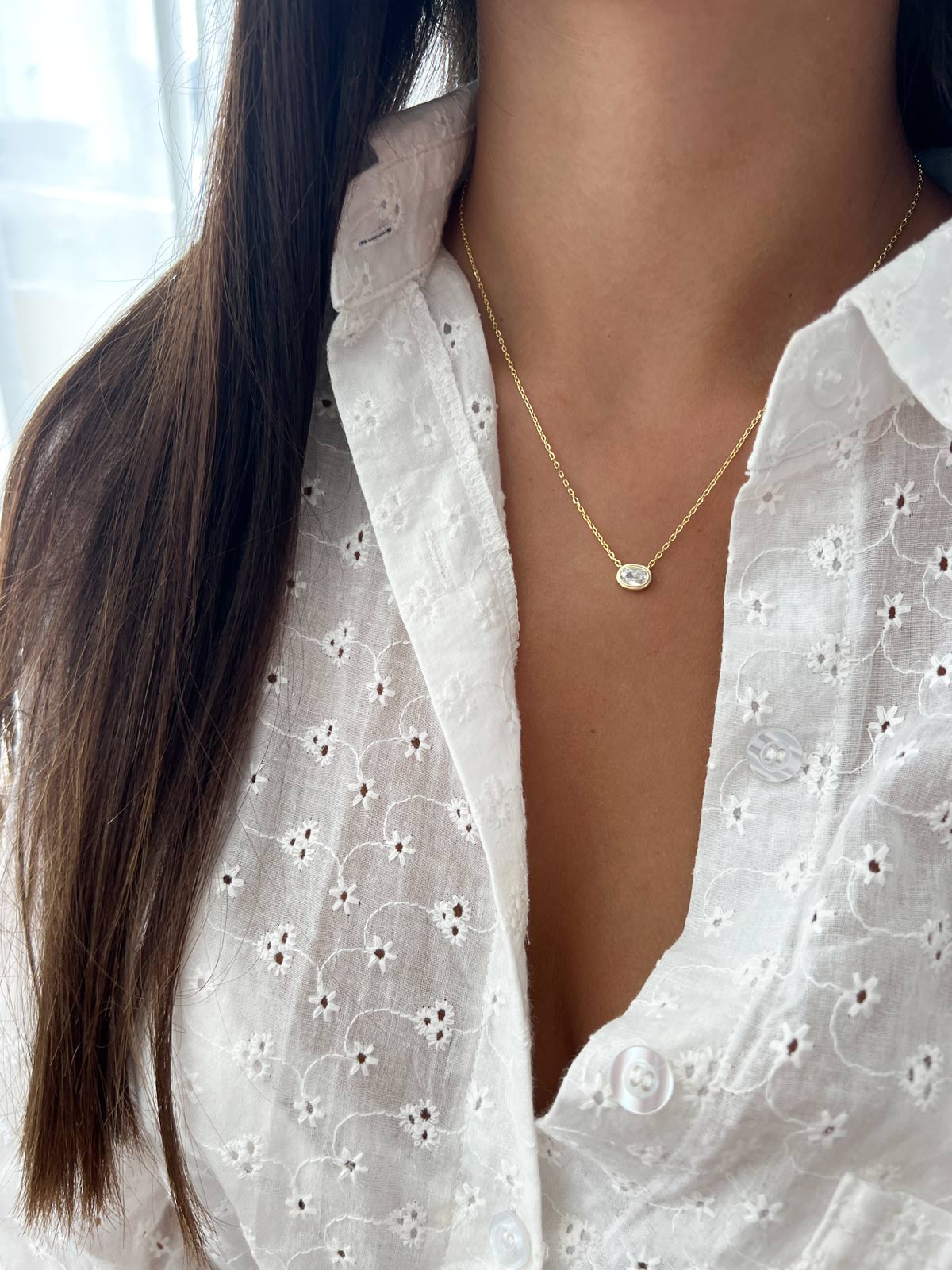 שרשרת סוליטר אליפסה שוכב