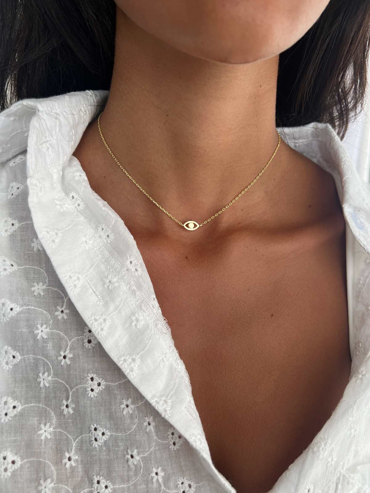 שרשרת צמודה עין קטנה חלקה