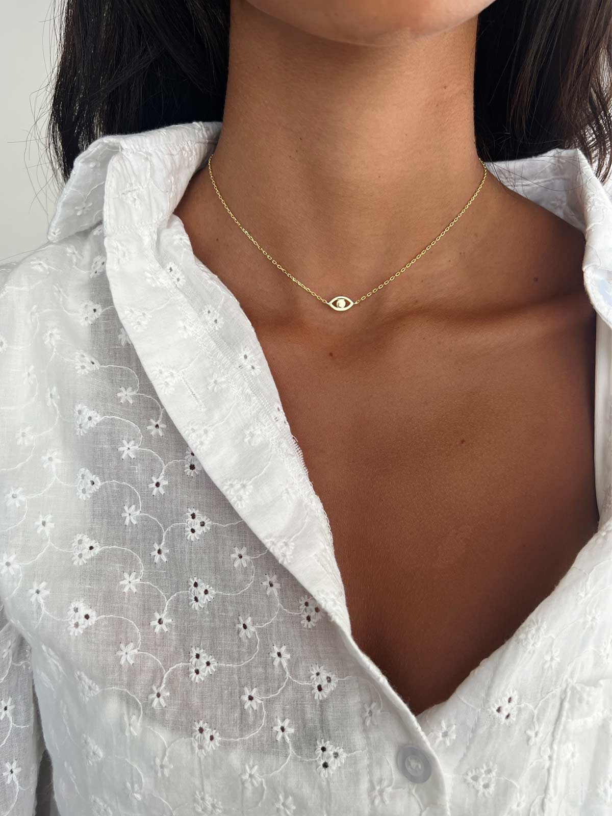 שרשרת צמודה עין קטנה חלקה