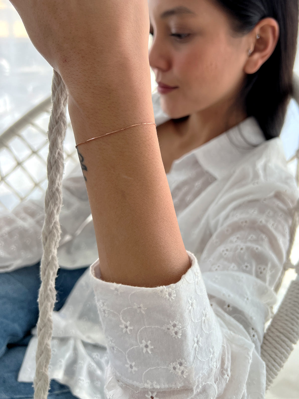 צמיד עדין שרשרת דקה