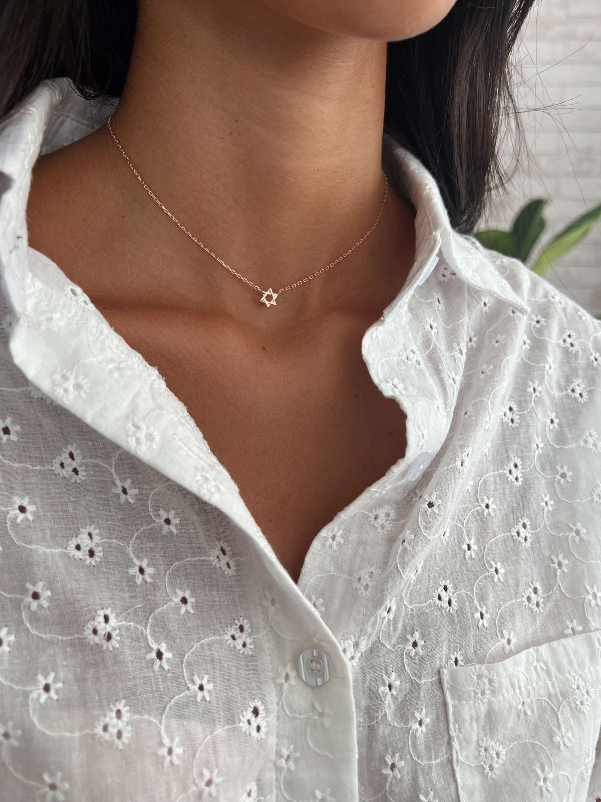 שרשרת מגן דוד חלק