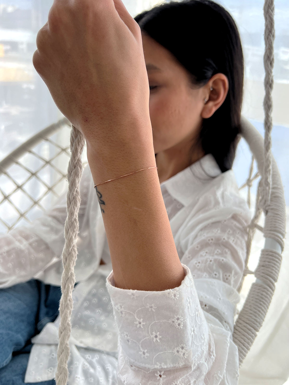 צמיד עדין שרשרת דקה