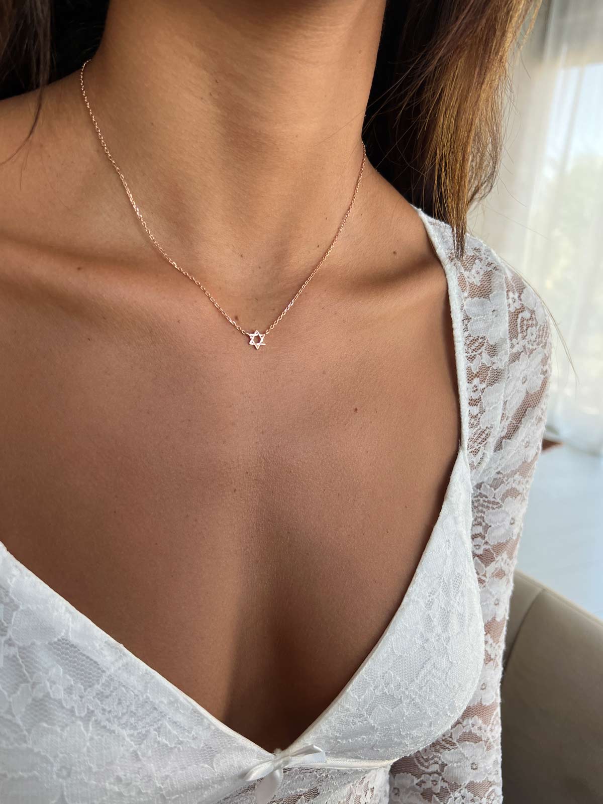 שרשרת מגן דוד חלק