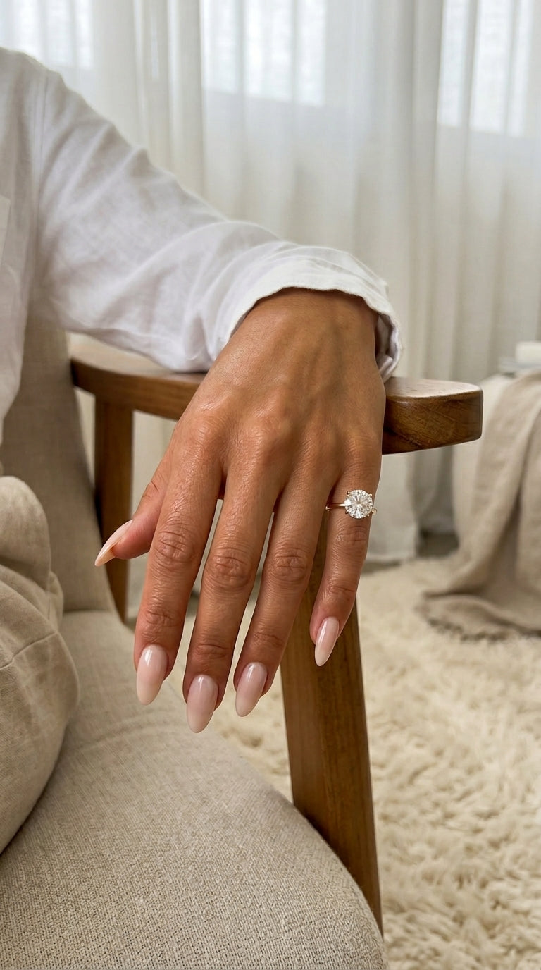 טבעת זרת סוליטר גדול