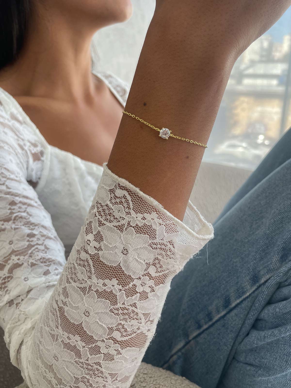 צמיד עדין סוליטר