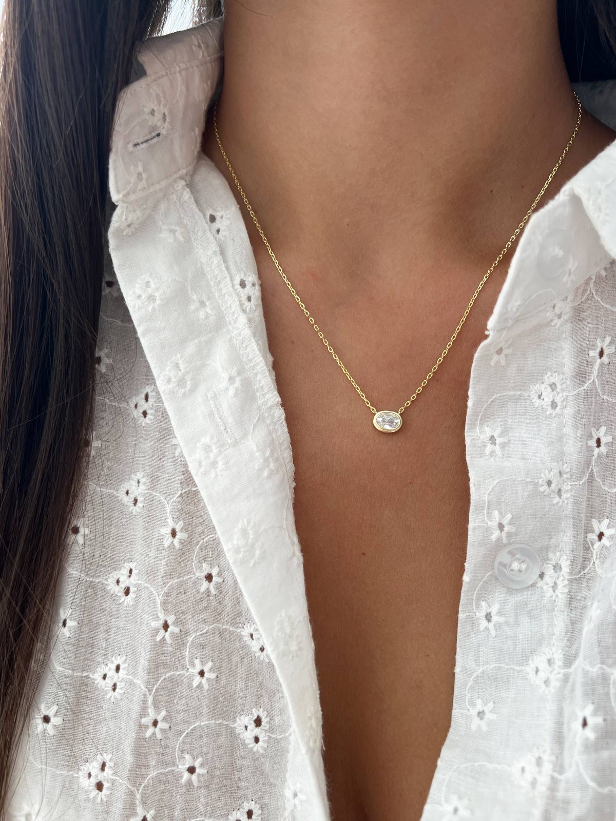 שרשרת סוליטר אליפסה שוכב