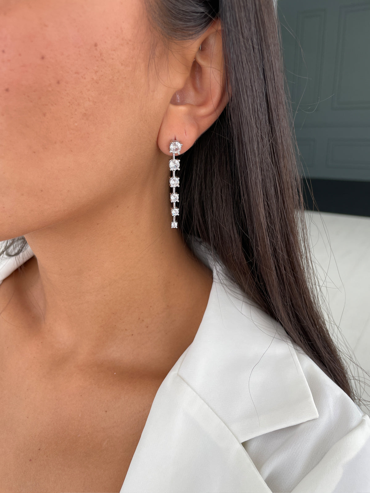 עגילים נופלים שישה סוליטרים