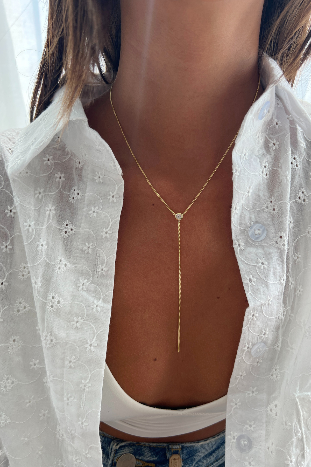 שרשרת עניבה חוליות וסוליטר