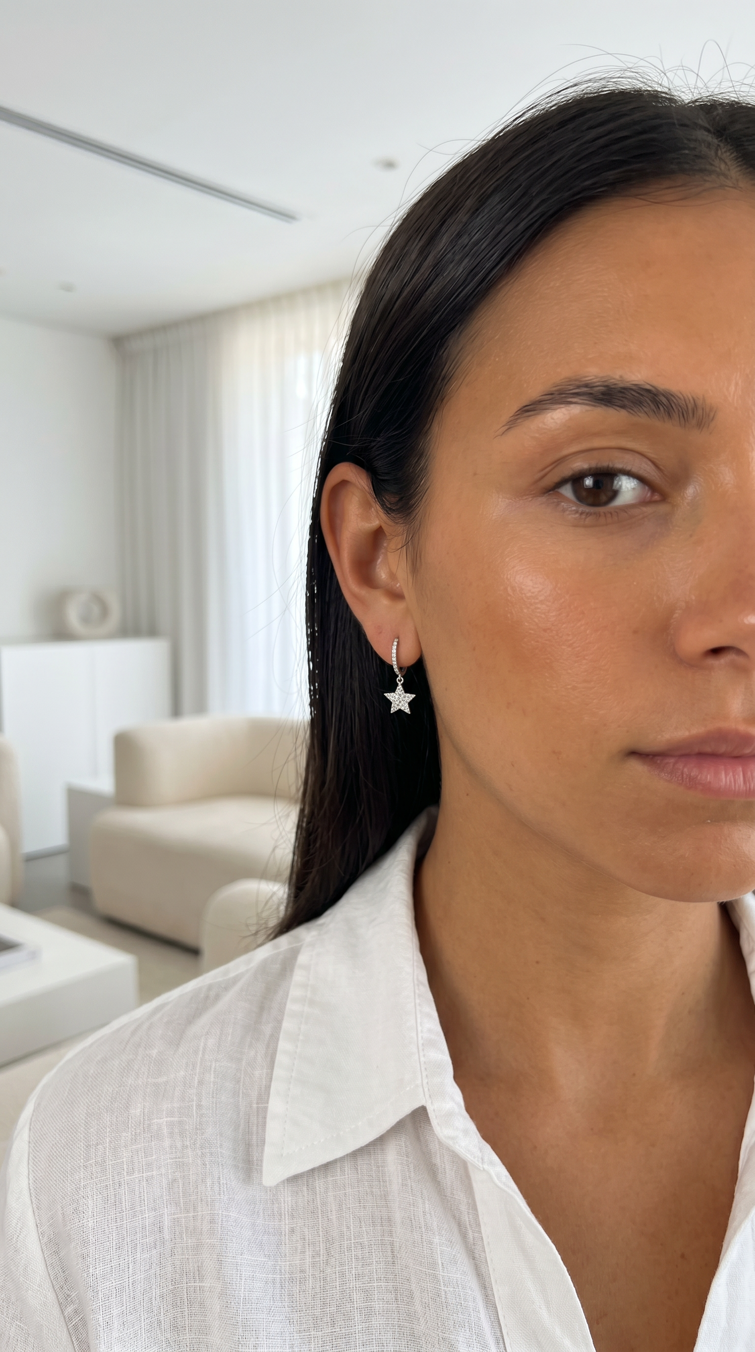 עגילי חישוק כוכב נופל