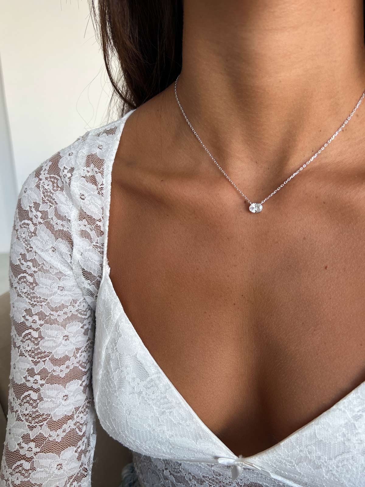 שרשרת צמודה אליפסה קטנה