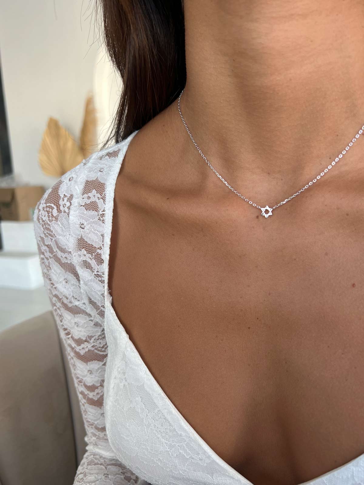 שרשרת מגן דוד חלק