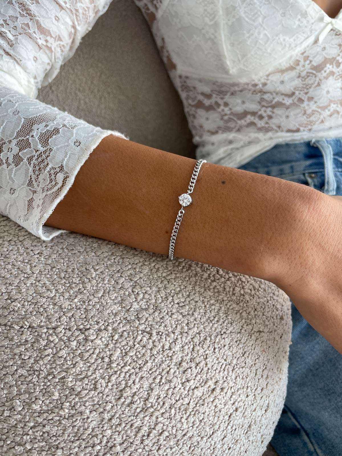 צמיד חוליות סוליטר גדול